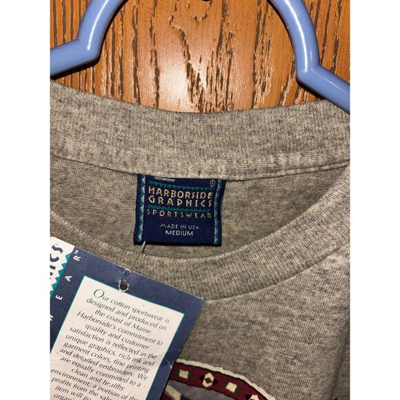 Vintage Harborside Graphics moose graphic double-sided image t-shirt NWT Medium - Picture 5 of 9